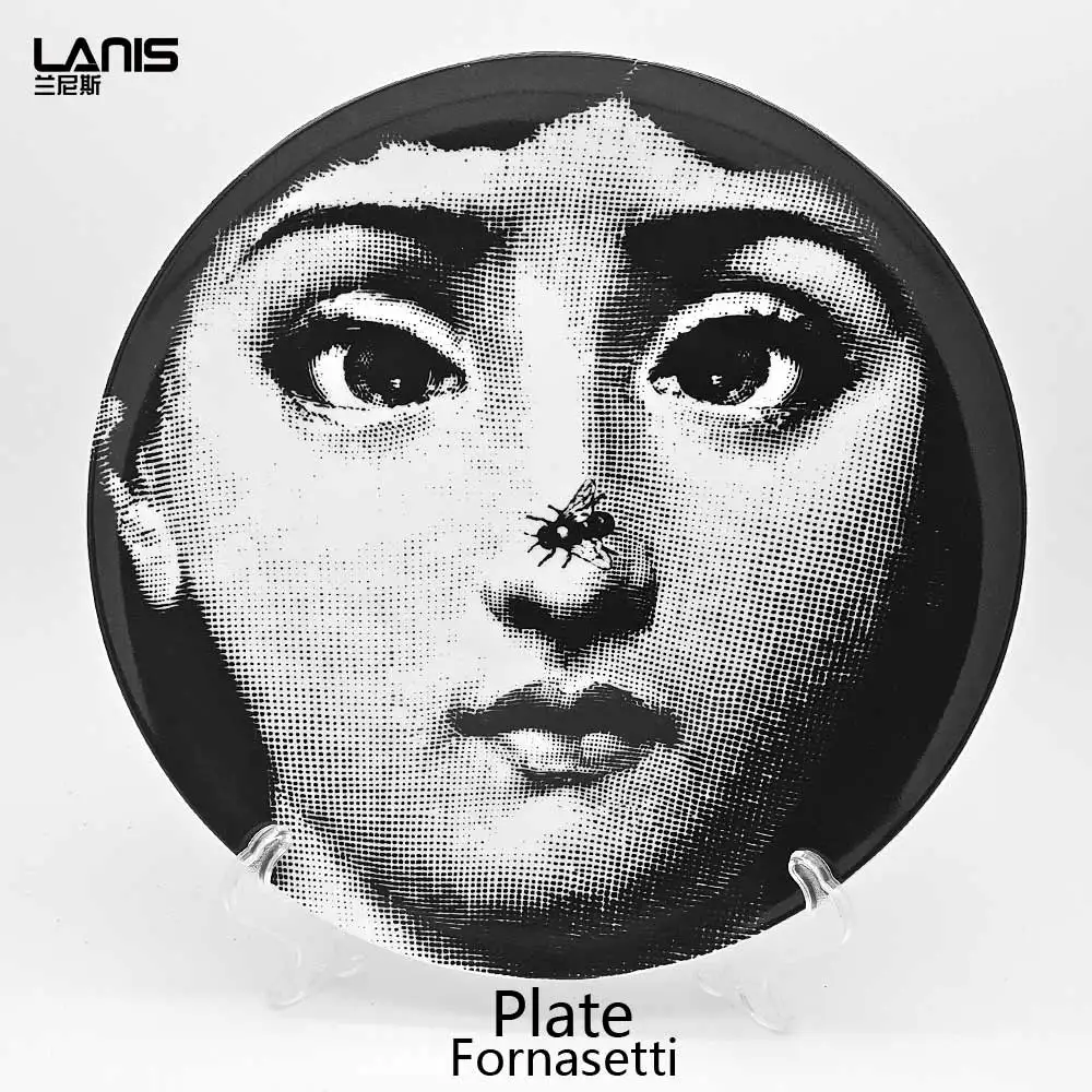 181 Модные Fornasetti Керамика Декор десерт лоток Европы гироборд с колесами 8 дюймов пластины декоративный подвесной плиты украшение дома декоративные настенные блюда - Цвет: 181
