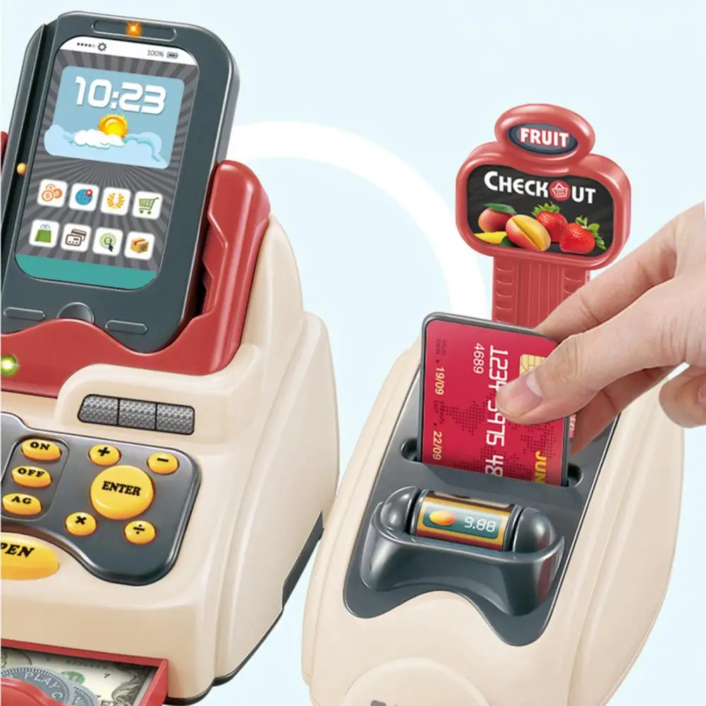 36Pcs Market Shopping Cash Register Credit Card Machine Kids Play House Toys