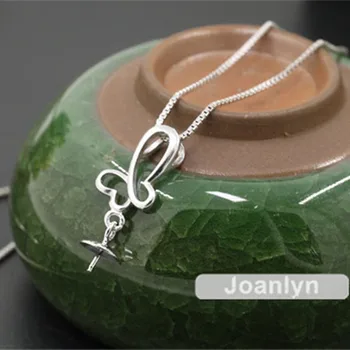

Joanlyn Pendant Settings for 8mm-16mm Round Beads or Pearls White Gold Plated 925 Silver Butterfly Pendant Blanks DZ027
