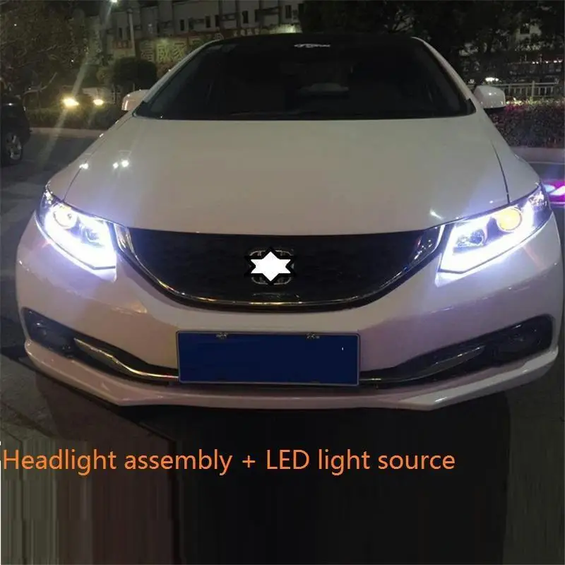 MODEL H Поворотник Automovil автозапчасти Drl дневные ходовые светодиодные Cob фары автомобильные фары в сборе 12 13 14 15 для Honda Civic - Цвет: MODEL H