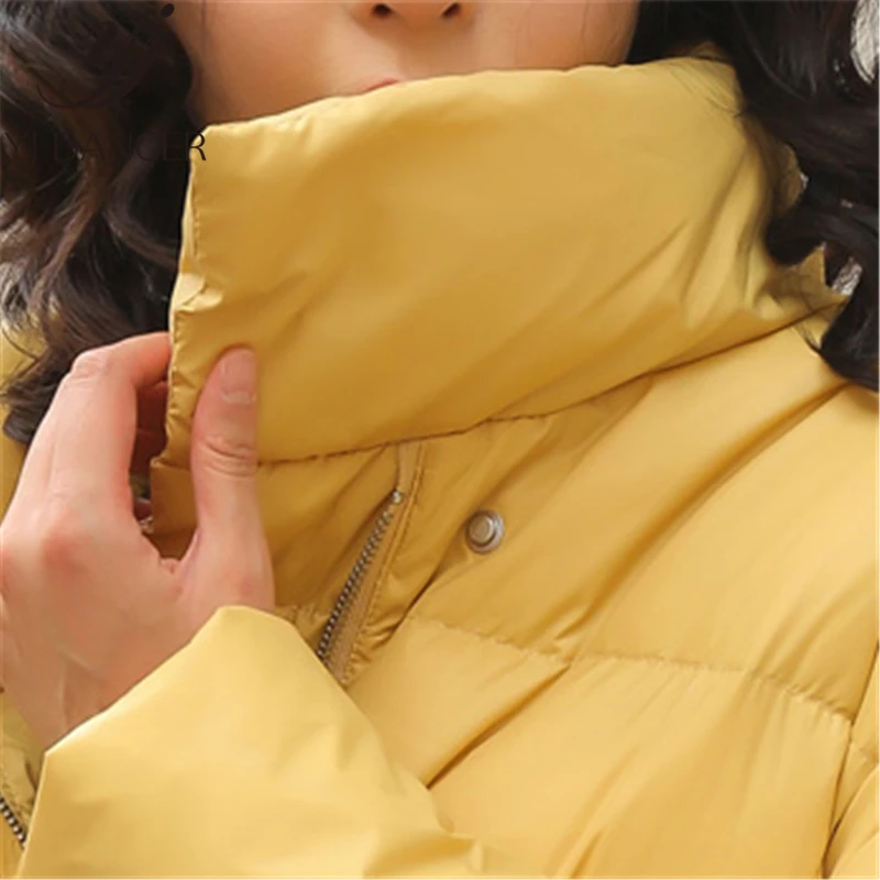 Casual Fashion Down Jacket Female Winter New White Duck Down Overcoat Loose Thick Warm Stand Collar Coat Female ZZZ191