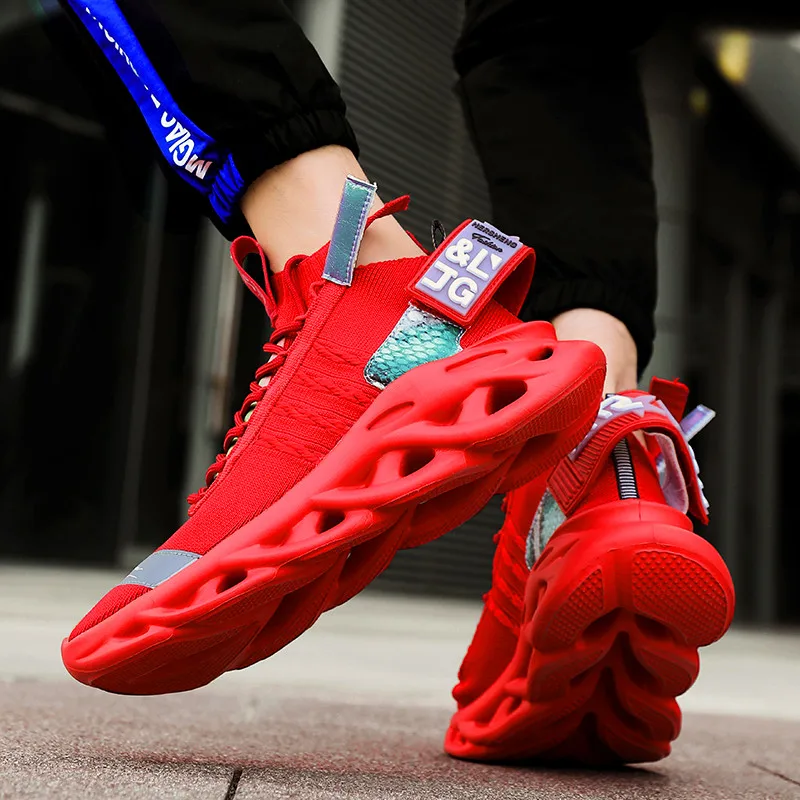 Koop Klassieke Vliegende Geweven Trend Mannen Casual Schoenen Lichtgewicht Comfortabele Demping Loopschoenen Hoge Elastische Non Slip Dragen Schoenen