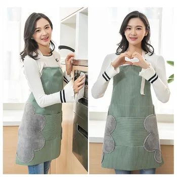 

Abrasion Hand Apron Female Waterproof And Oil-proof Hooded Kitchen Sleeveless Overalls Hanging Neck Easy To Take Off CB4518/O