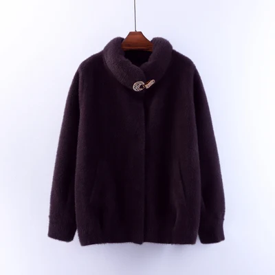 Dark purple Осенне-зимний женский свитер Светодиодная лампа направленного света пальто Модные Повседневные толстые теплые свитера пальто Высококачественная верхняя одежда - Цвет: Dark purple