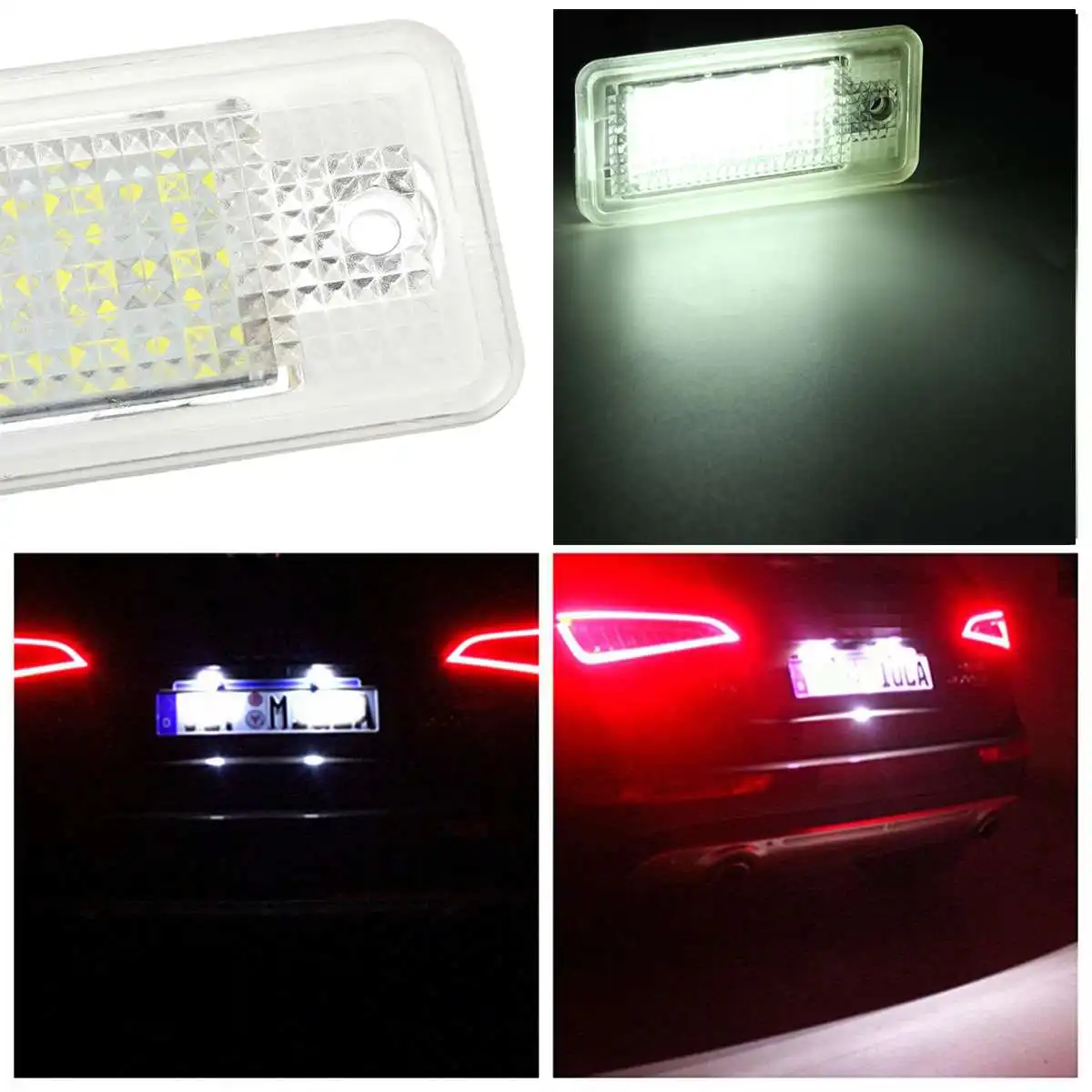 2X ошибок 18 SMD автомобиля светодиодный номерной знак светильник для Audi A4 A3 A6 C6 A8 B6 B7 S4 S3 S8 Q7 RS4 RS6 Q7