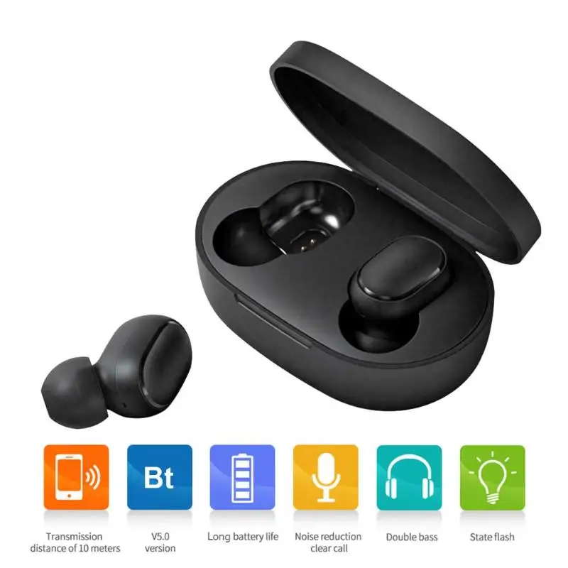 TWS Bluetooth наушники с шумоподавлением IPX4 водонепроницаемые портативные умные наушники с шумоподавлением с зарядным устройством микрофоном
