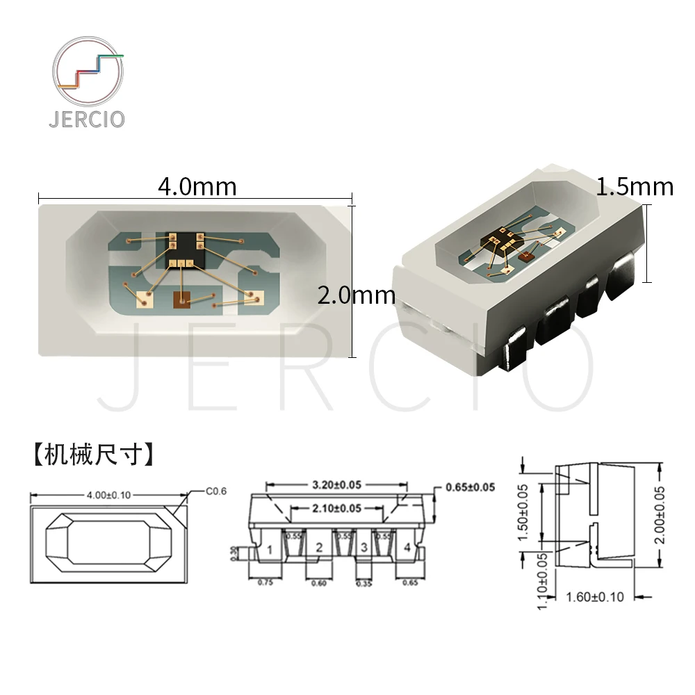 Jercio 50~ 1500 шт XT1603-N(аналогичный WS2812b или SK6812) 4020 RGB DC 5V боковой светильник индивидуально адресуемый SMD СВЕТОДИОДНЫЙ