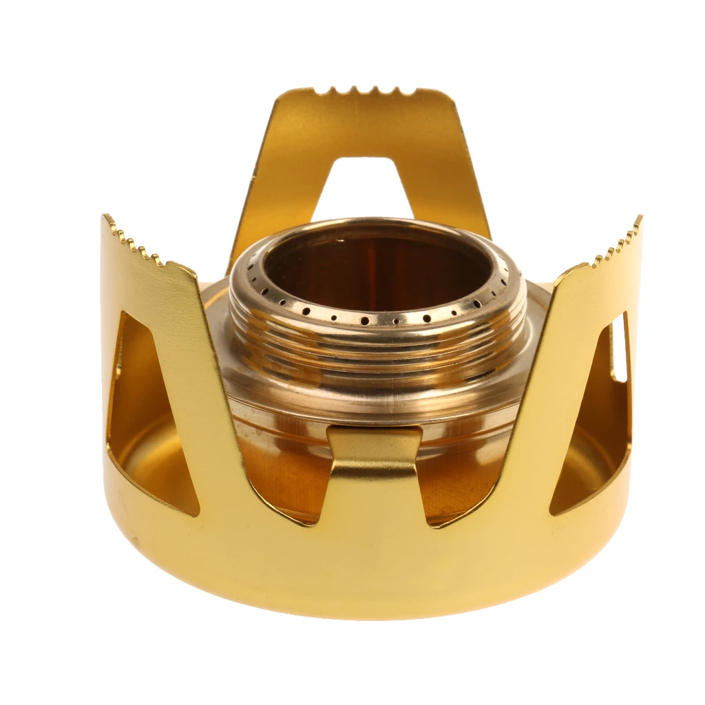 Gold Мини-печь из алюминиевого сплава с спиртовой горелкой портативный легкий Открытый Кемпинг Пешие Прогулки альпинизмом инструменты-различные цвета - Цвет: Gold