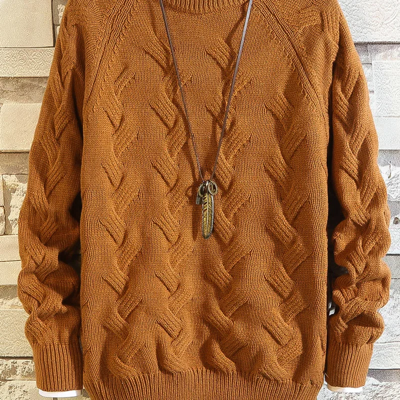 Winter Thick Sweater Men Warm Fashion Solid Color Casual Knit Sweaters Male Sweter Clothes Loose Long-sleeved Pullover Men M-2XL Winter Thick Sweater Men Warm Fashion Solid Color Casual Knit Sweaters Male Sweter Clothes Loose Long-sleeved Pullover Men M-2XL