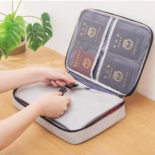 Portable Large Capacity Multi-Layer Document Bag File Folder Certificate Organizer Case Card Holder Travel Passport Briefcase