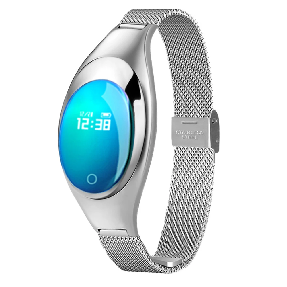 

Women Convenient Blood Pressure Monitor Heart Rate Gift Metal Fitness Sports Portable Waterproof Watch Bluetooth Smart Bracelet