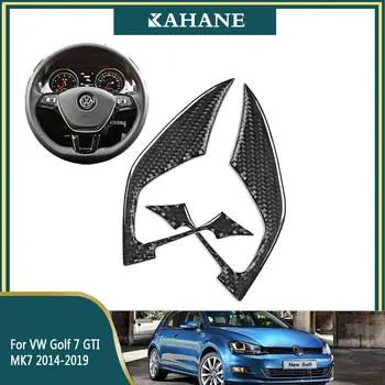 

2Pcs Car styling Carbon Fiber steering wheel button frame side 3d Sticker For Volkswagen-VW Golf7-GTI MK7 2014-2019