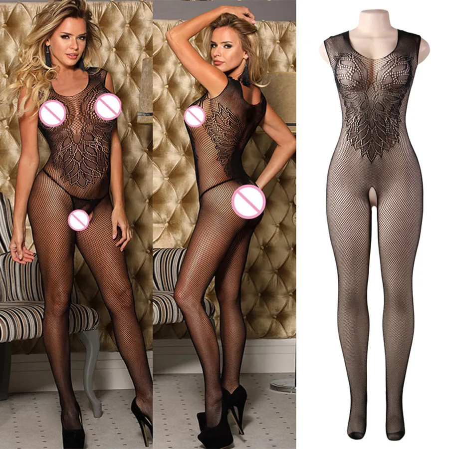 

New Open crotch Bodystocking Women Sexy erotic Lingerie black fetish body porno underwear Crotchless babydoll costumes