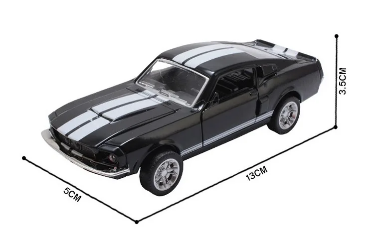 Новинка 1:32 Масштаб Ford Mustang GT 1967 GT500 модель автомобиля из сплава Вытяните назад детская игрушка классная Гоночная машина коллекции моделей