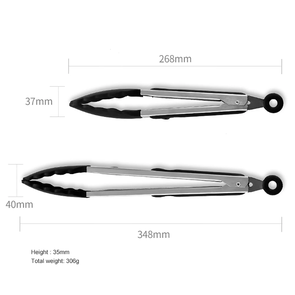 2Pcs-Set-9-12Inch-BBQ-Clip-Silicone-Non-Slip-Stainless-Steel-Bracket-Clip-Food-Grade-Bread (1)