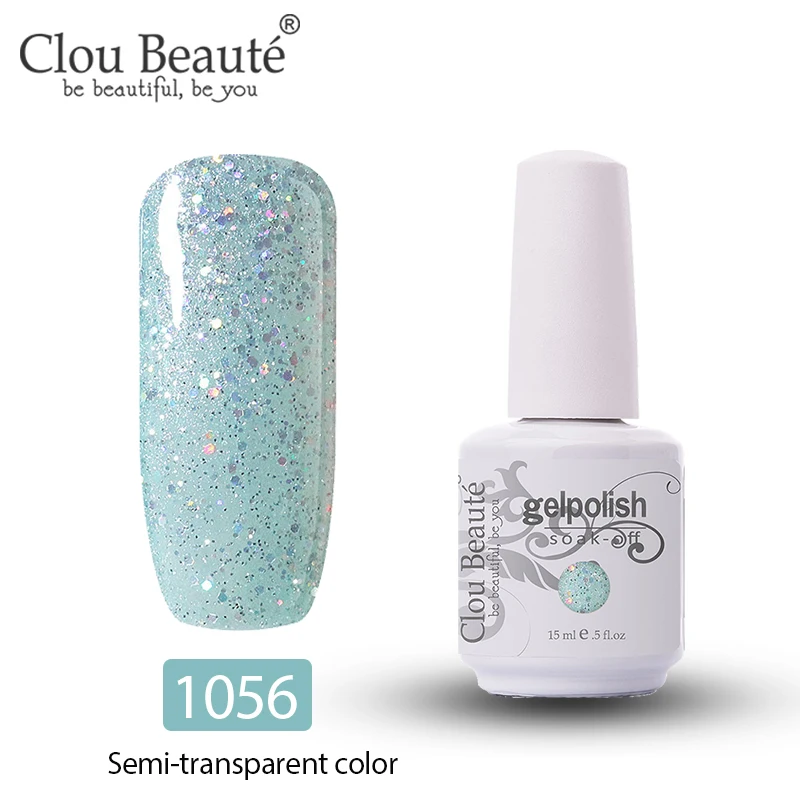 Clou Beaute 15 мл цветной набор гель-лаков для ногтей продвинутый маникюр Гель-арт лак для ногтей праймер и верхнее покрытие стойкий Натуральный гель - Цвет: 1056