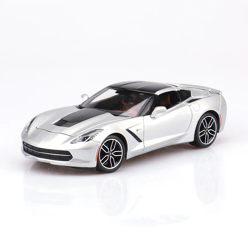 

1:18 2014 Corvette Hardcover Edition Alloy Roadster Model Simulation Retro Collection Metal Vehicle Toys Collectible Traffic Art