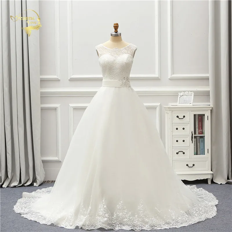 Жанна любовь Тюль свадебное платье Аппликация Кружева Robe De Mariage JLOV75998 Линия Vestido De Noiva Brida платья свадебное платье