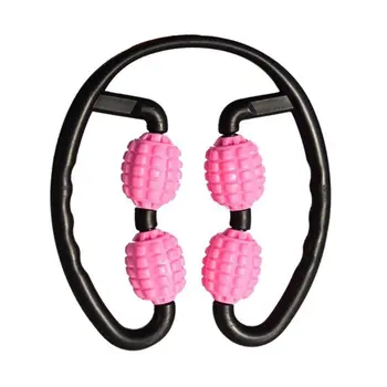 

U Shape Massager Leg Muscle Relaxation Roller Ring Clamp Leg Massage Stick Yoga Body Shaping 4 Wheels Fitness Device for Sports