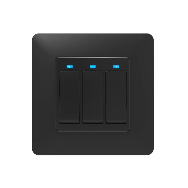 Wi-Fi ЕС умная кнопочная 1 банда Переключатель съемный умный жизнь туя приложение дистанционное управление работа Alexa Google Home - Цвет: 3 Gang Black Switch