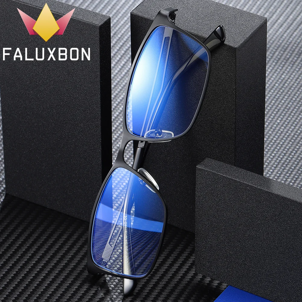 Анти синий светильник, блокирующая компьютерная оправа для очков, мужские Оптические очки для близорукости, оправа для очков по рецепту, оправа для очков из сплава