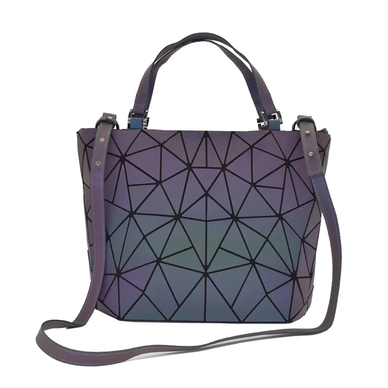 Новые женские сумки набор роскошная сумка на плечо складные сумки Геометрическая Сумка через плечо женский кошелек и кошелек для дам светящиеся 2 шт - Цвет: Luminous A