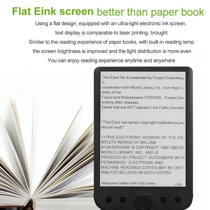BK6025 мини E-Ink дисплей 6 дюймов электронная книга ридер 800x600 DOC PDF TXT E-Reader