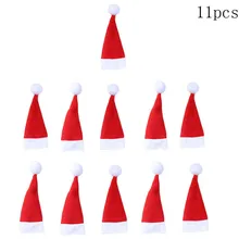 11 шт. Рождественская Декоративная посуда вилка набор кухонное украшение рождественская шляпа инструмент для хранения нож и набор вилок Рождественский орнамент