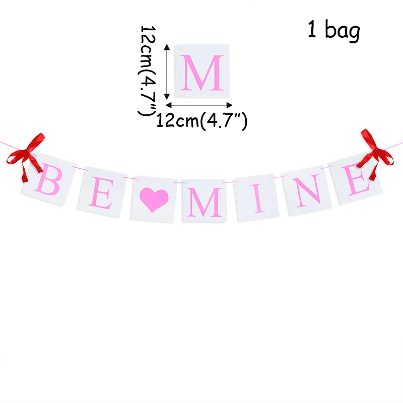 be mine LOVE BE MINE Мешковина баннер флаг овсянка гирлянда День Святого Валентина декоративные Висячие украшения для детского душа Свадебные украшения - Цвет: be mine