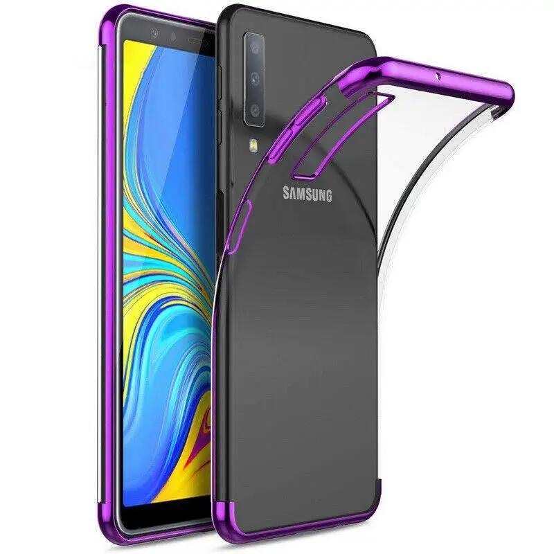 Чехол для телефона для samsung Galaxy A80 A90 A70 A60 A50 A40 A30 A20E A10S A20S A30S A50S обратите внимание; размеры 9 и 10 Note10 Pro с гальваническим покрытием на заднюю панель - Цвет: Фиолетовый