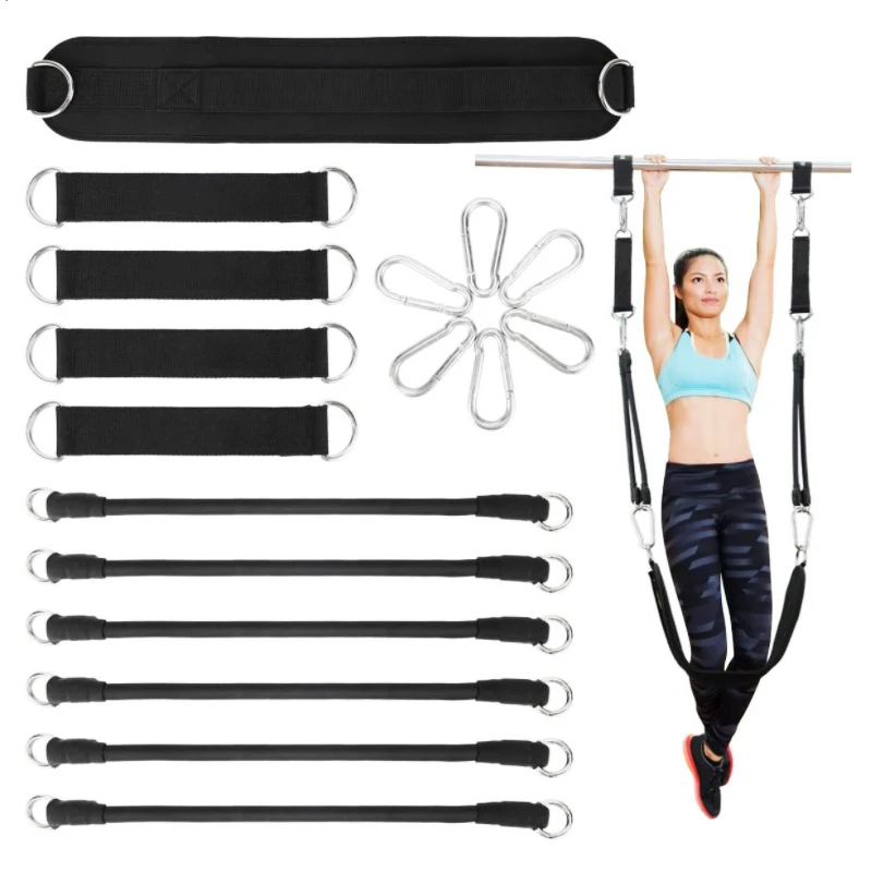 Set di 6 fasce elastiche di resistenza, con cinturino per caviglia e