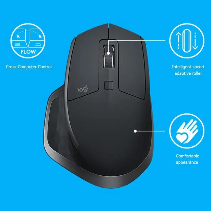 Logitech MX MASTER 2S 7 кнопок, двойной режим, 4000 dpi, игровая мышь, Макросъемка, перезаряжаемая, USB, беспроводная, Bluetooth, лазерная мышь