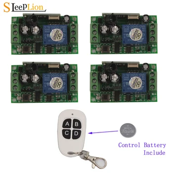 

Sleeplion 315/433MHz Remote Switch 12V 10A Relay Modules Universal 4 Ch Wireless Control Switch Transmitter Receiver 12V