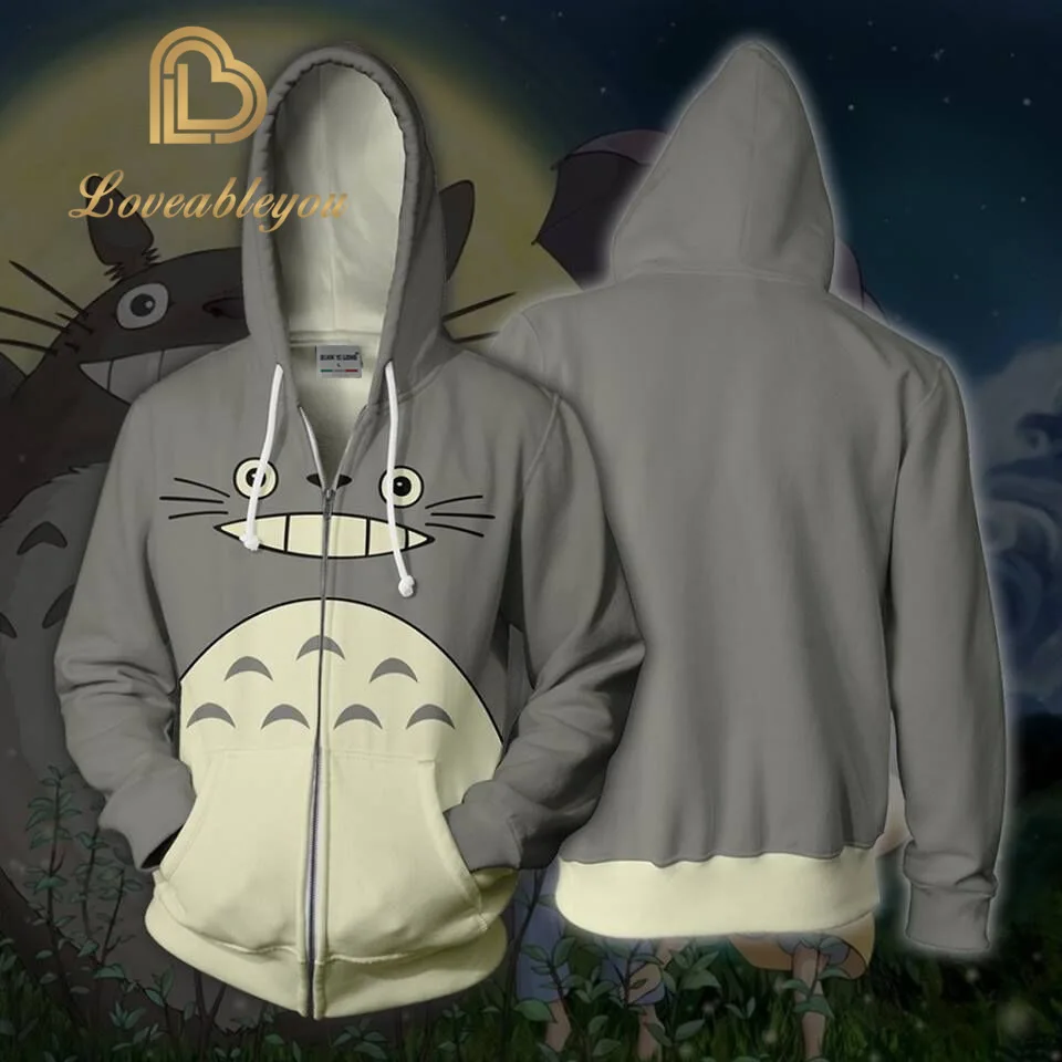 Аниме Tonari no Totoro Толстовка Тоторо Косплей Костюм повседневные куртки на молнии толстовки
