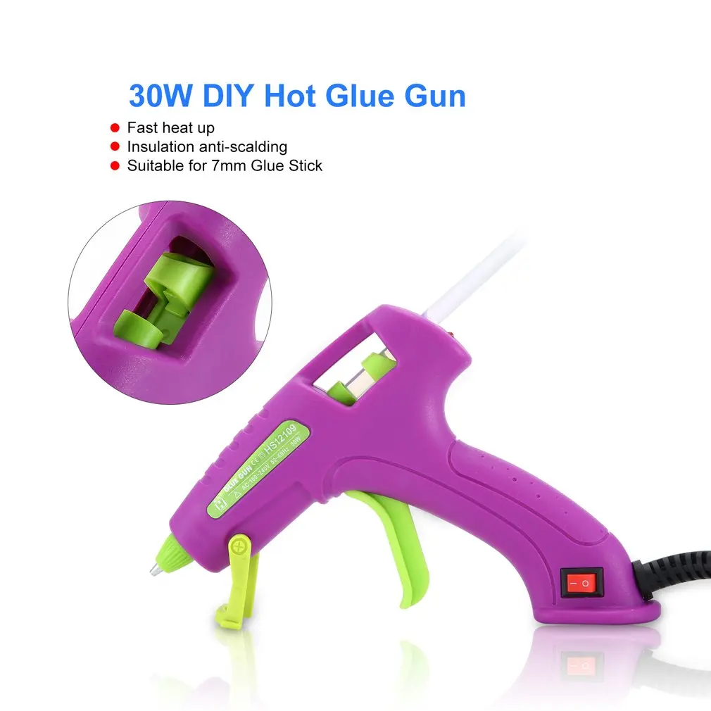 HS12109 30 Вт термоплавкий клеевой пистолет тепловые Пистолеты для DIY игрушка для развития моторики ремонтные инструменты электрический тепловой температуры Клеевые пистолеты