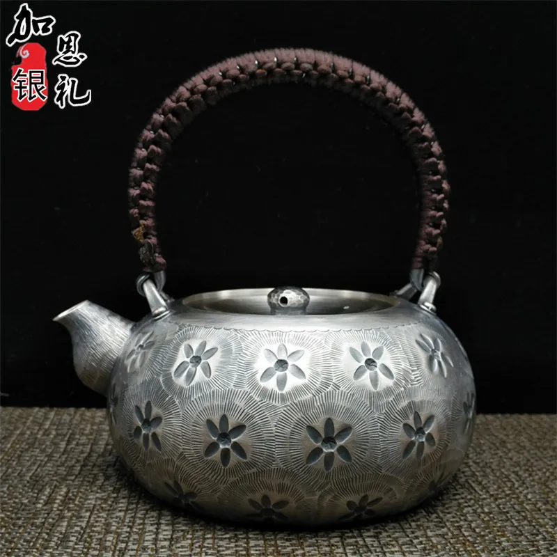 Teapot, portable kettle, silver teapot, hot water teapot, 900ml water, Kung Fu tea set