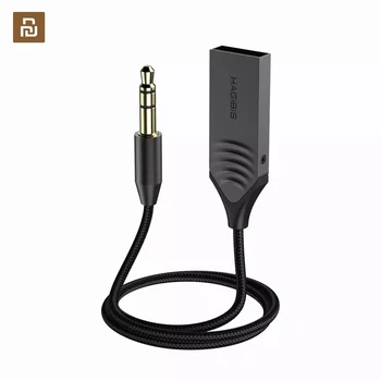 

New Youpin HAGIBIS aux bluetooth receiver grey bluetooth 5.0 Stereo output built-in two-way microphone