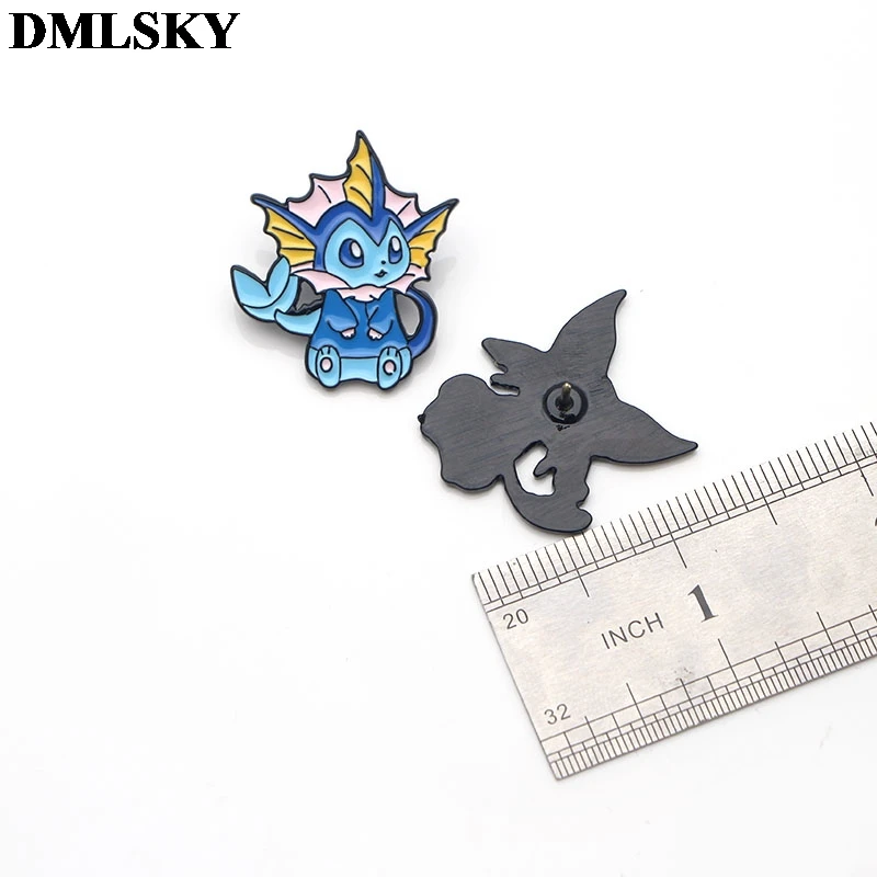 DMLSKY Eevee забавные булавки, броши, металлический значок для рюкзака, одежды, воротника рубашки, эмалированная булавка для фанатов, подарки для женщин и мужчин M2978