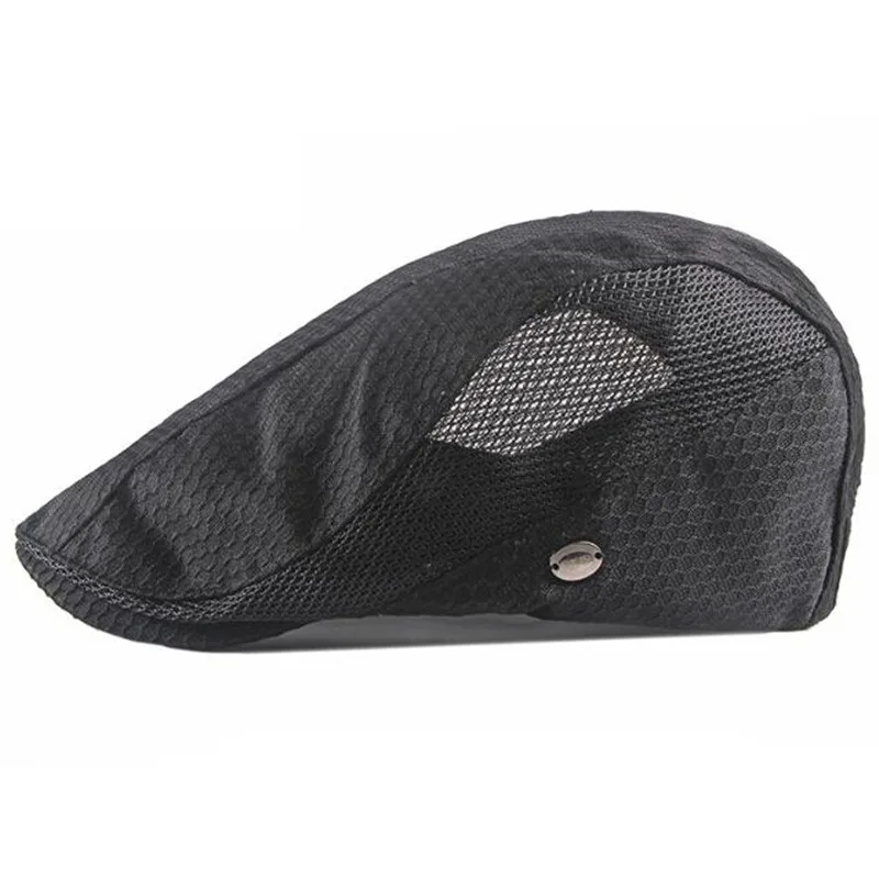 

2021 New Summer Ultra-thin Breathable Berets For Men Women Hollow Ventilated Mesh Caps Adjustable Size Casual Couple Sports Cap
