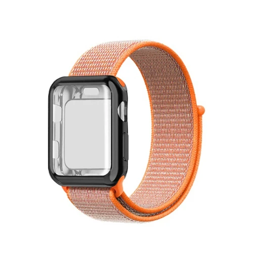 Sport loop strap for apple watch 4 5 case band 44mm 40mm apple watch band 42mm 38mm iwatch 5/4/3/2/1 full screen protector cover - Цвет ремешка: 17