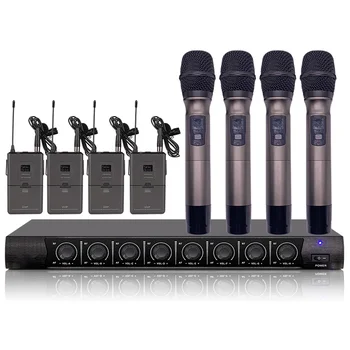 

Professional wireless microphone system 4 headset microphone 4 handheld microphone church school stage microphone wireless