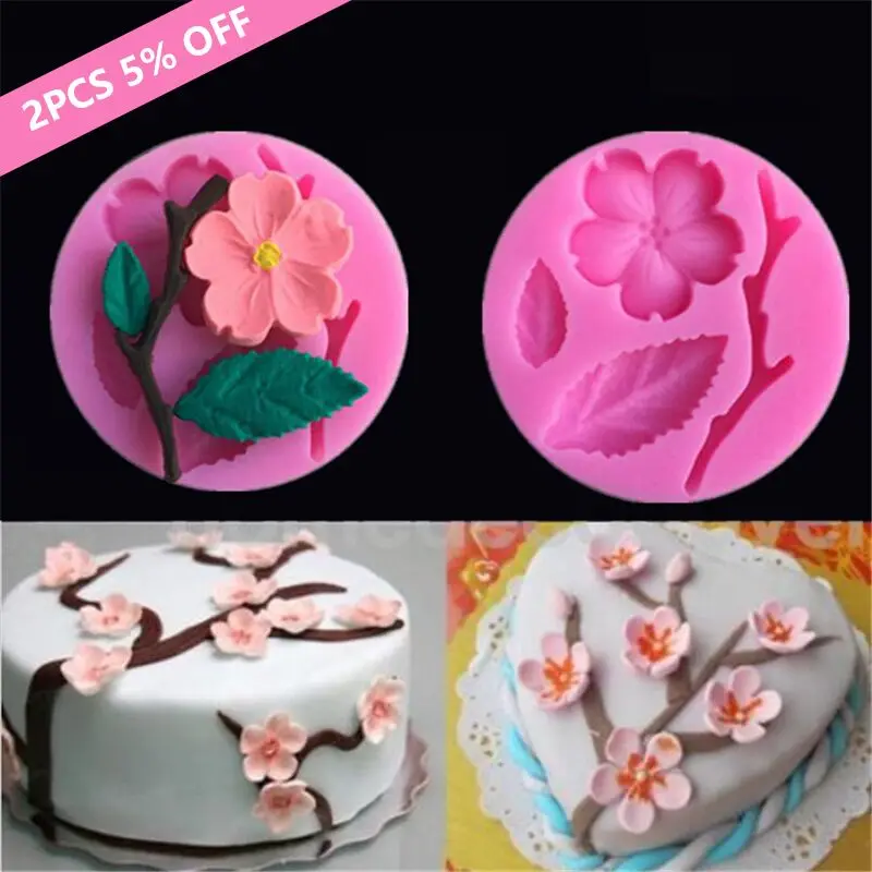 

Silicone Cake Molds 3D Peach Blossom Bakeware Cake Decorating Tool Chocolate Candy Baking Dish Pastry Molds For Confectionery