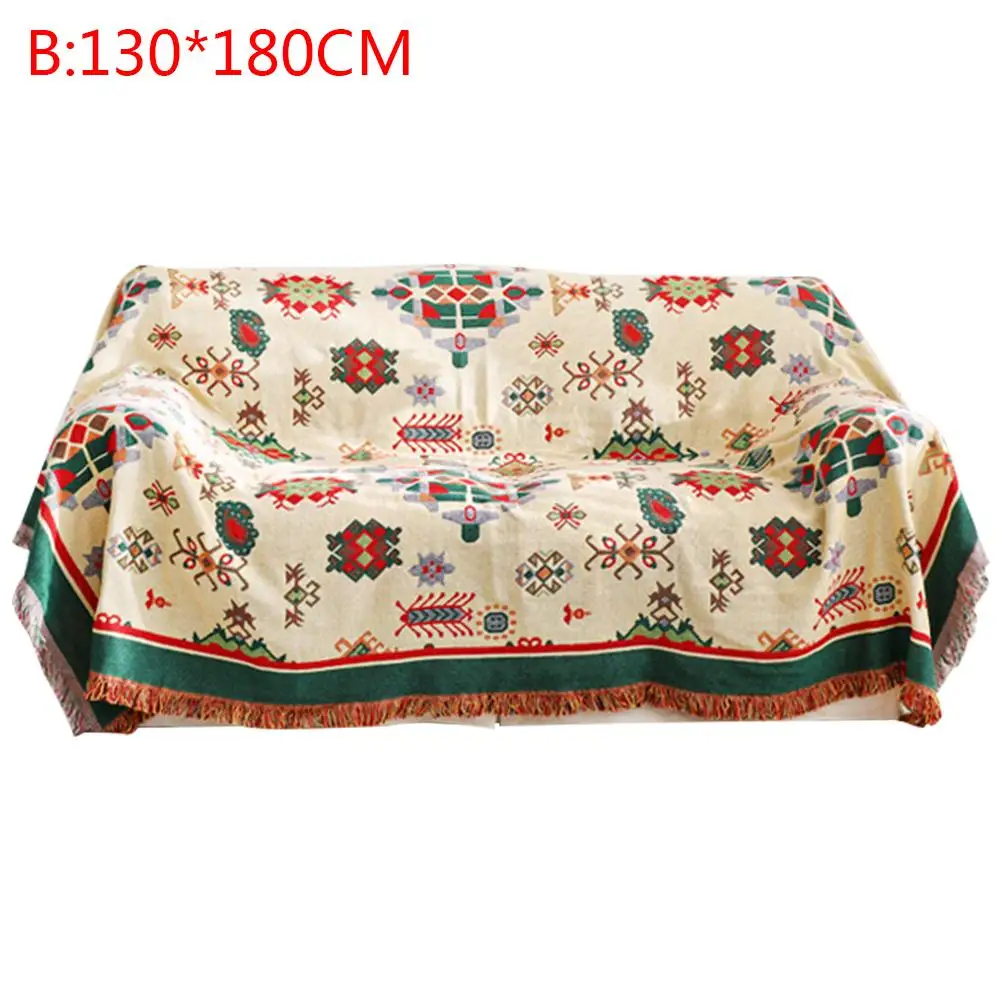B Bohemian Throw Blanket Tapestry Sofa Knitted Blanket Universal Dust-Proof Furniture Cover Sofa Towel For Home Decoration - Цвет: B