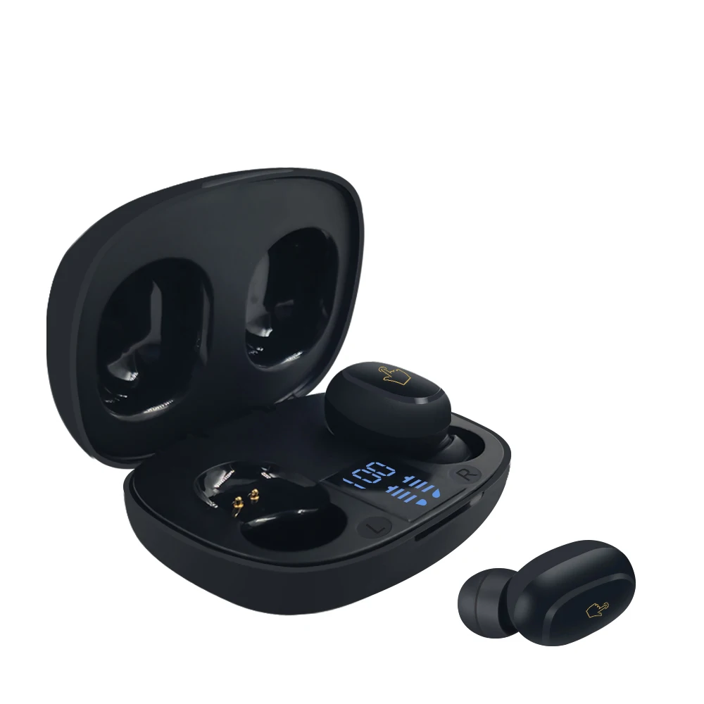 F40 Bluetooth 5,0 наушники TWS беспроводные наушники сенсорное управление с микрофоном Водонепроницаемая гарнитура 2000 мАч зарядный чехол - Цвет: Black