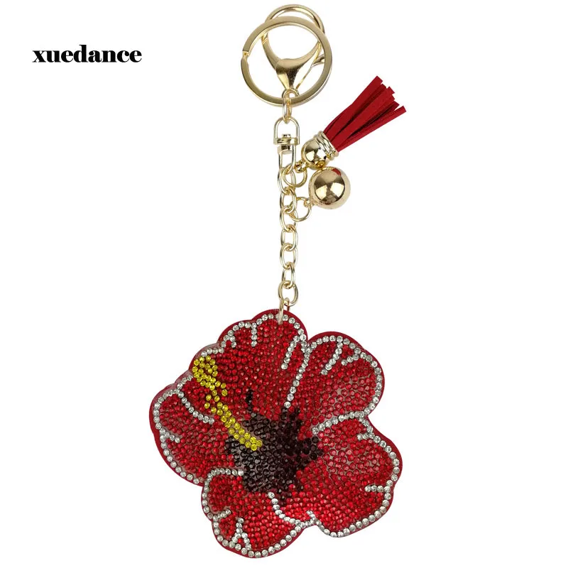 Новинка 2019 креативный брелок для ключей с цветами и полностью хрустальными