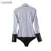 Fashion Stripe Blouses and Tops for Women Office Lady Work Body Shirt Long Sleeve Bodysuit Female Rompers Autumn Jumpsuit 2022 ► Photo 2/6