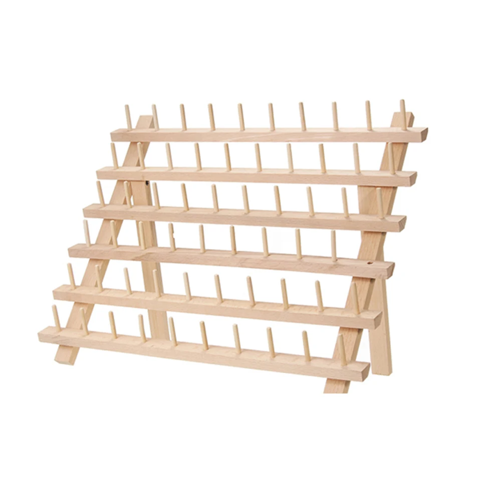 Estante De рошка De Madera De 60 Ejes Carrete Organizador де Costura Хило De Madera из Sastre Estante De Wood де Almacenamiento
