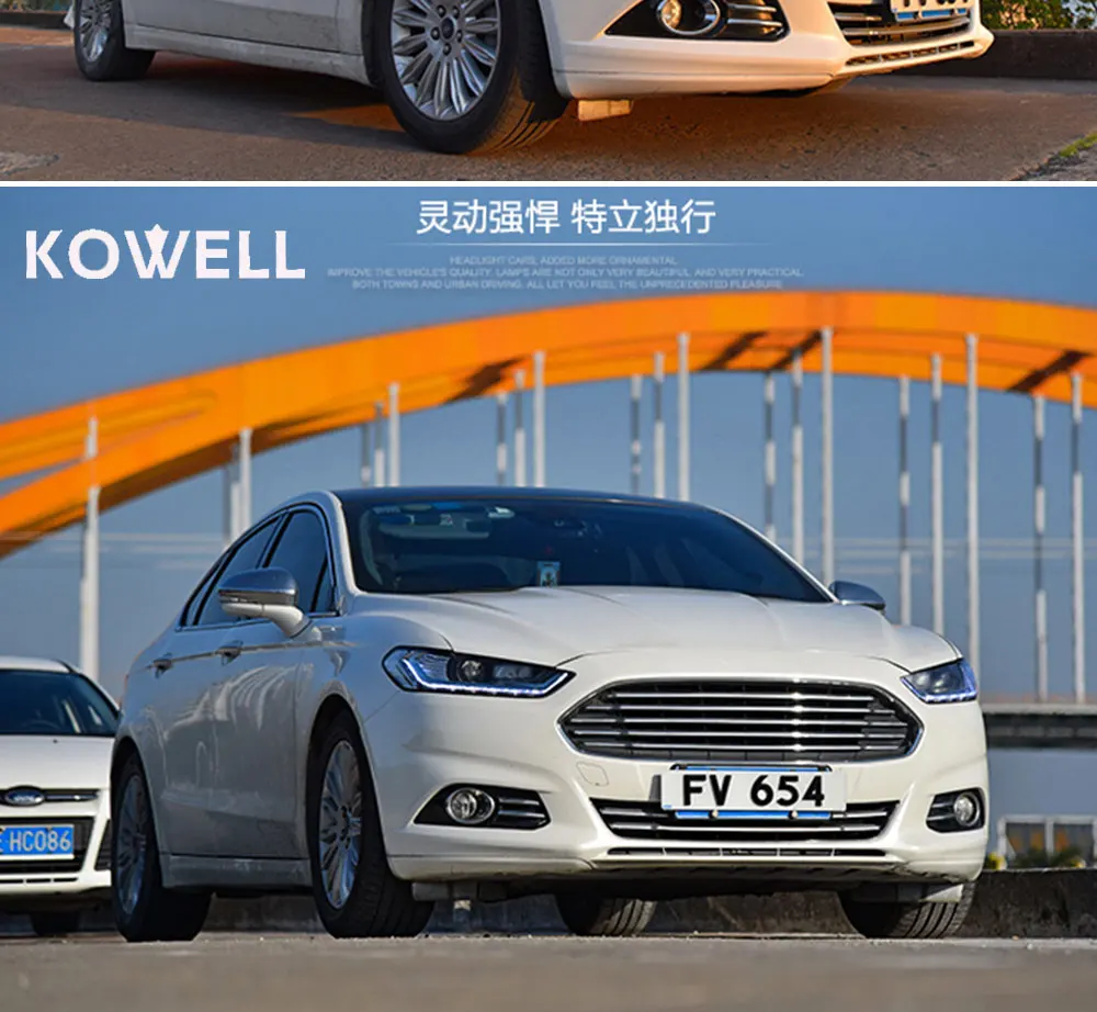 Автомобильный стайлинг фары для Ford Mondeo Fusion 2013- светодиодные фары DRL ходовые огни Биксеноновые лучи Противотуманные фары с ангельскими глазками