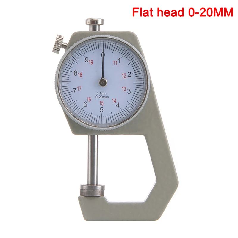 flat head 0-20mm Толщиномер Кожа ремесло тестер измерительные инструменты точность 0,1 мм Толщиномер измерительный инструмент HUG-предложения - Цвет: flat head 0-20mm
