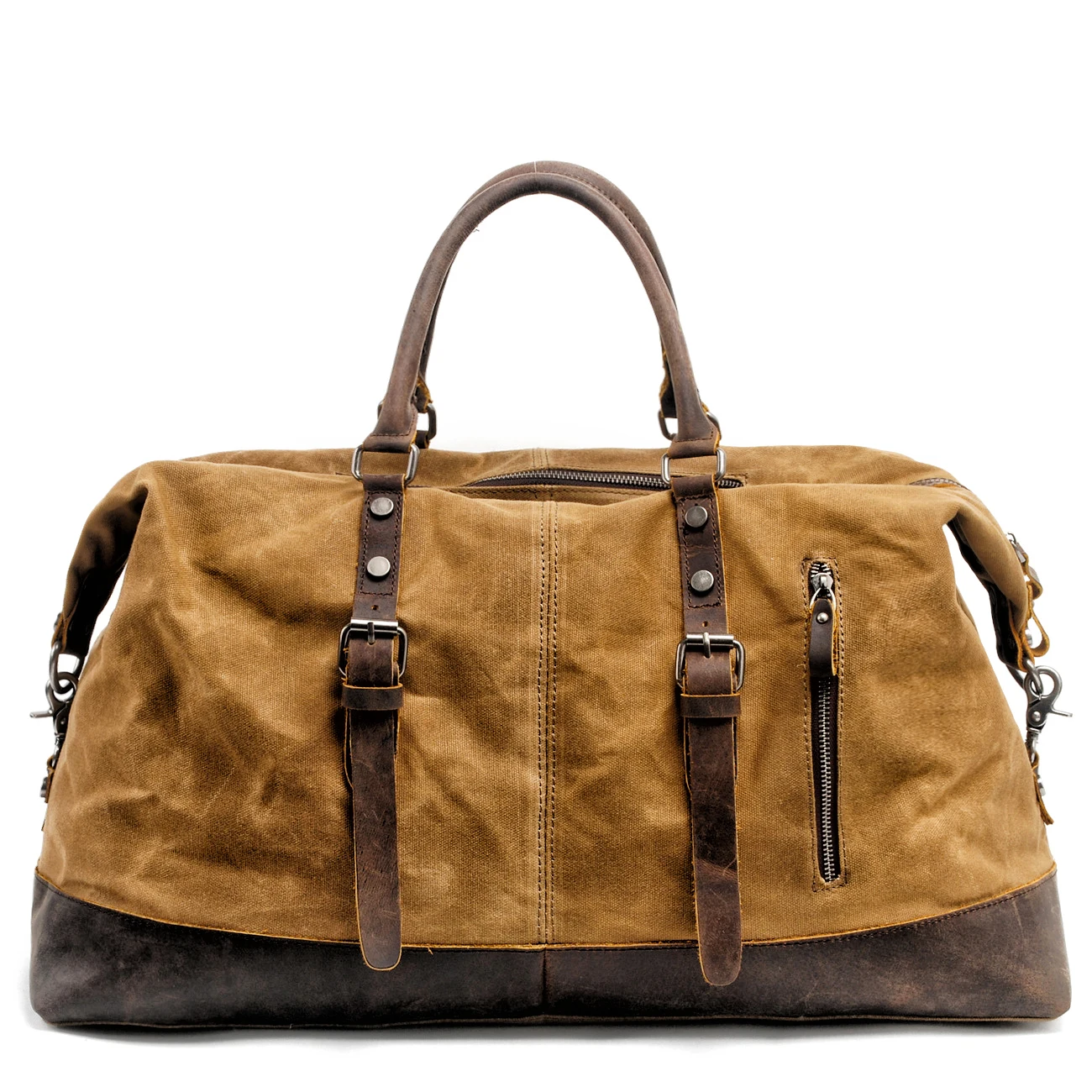 MUCHUAN-bolsos de viaje para hombre, bolsas de mano, de lona, de cuero, de hombro, gran capacidad, para fines de semana